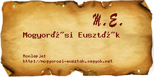 Mogyorósi Euszták névjegykártya